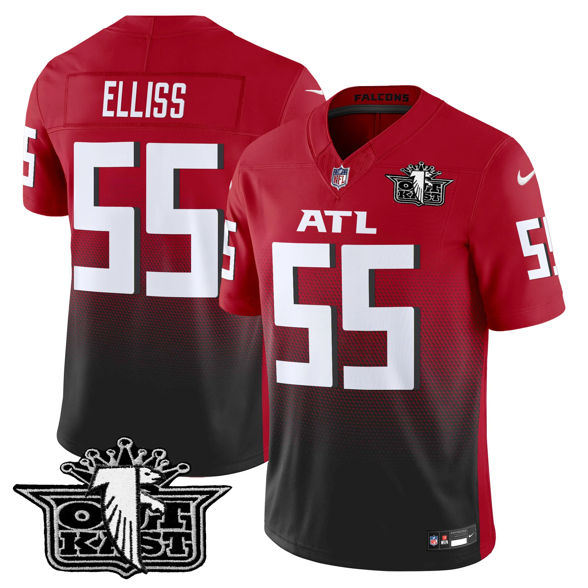Mens Outkast X Atlanta Falcons 2024 Vapor Limited Jersey V2 Kaden Elliss Jersey Red