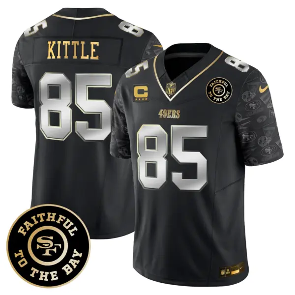 Mens San Francisco 49Ers Pattern Style Vapor Limited Jersey George Kittle Jersey Black Limited