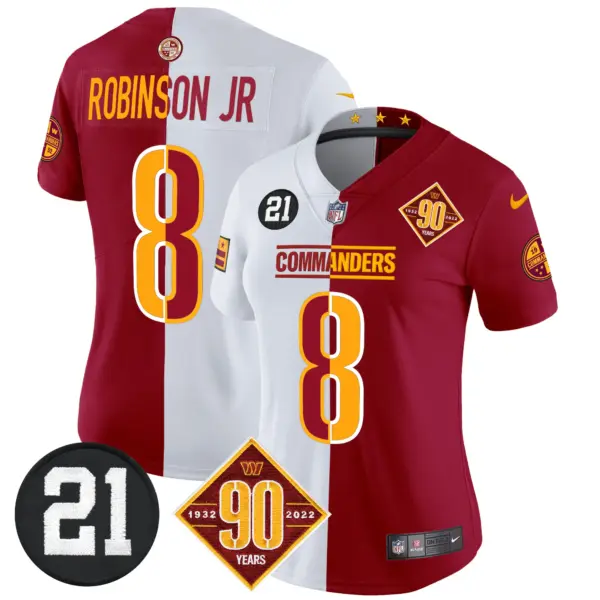 Womens Washington Commanders 90Th Sean Taylor Patch Vapor Limited Jersey Robinson Jr Jersey Half
