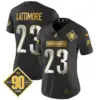Womens Washington Commanders 90Th Anniversary Patch Gold Vapor Limited Jersey Marshon Lattimore Jersey Black Limited