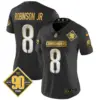 Womens Washington Commanders 90Th Anniversary Patch Gold Vapor Limited Jersey Robinson Jr Jersey Black Limited