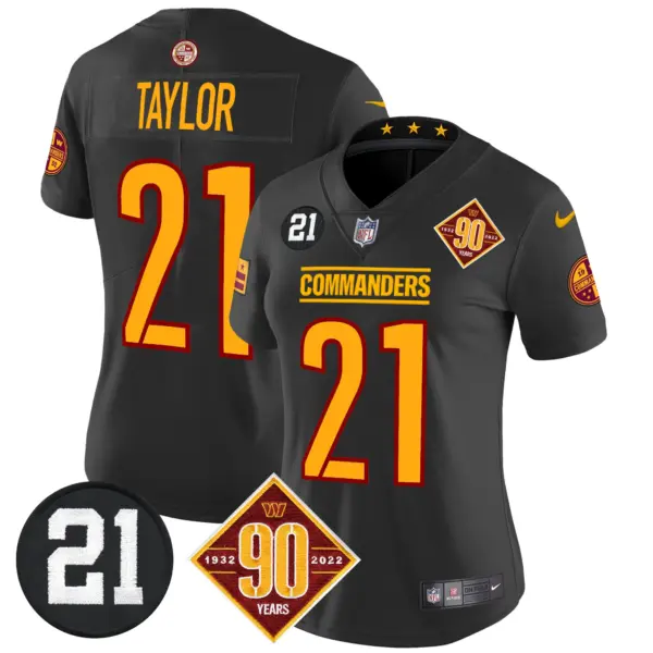 Womens Washington Commanders 90Th Sean Taylor Patch Vapor Limited Jersey Sean Taylor Jersey Black