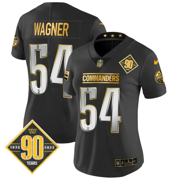 Womens Washington Commanders 90Th Anniversary Patch Gold Vapor Limited Jersey Bobby Wagner Jersey Black Limited