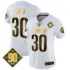 Womens Washington Commanders 90Th Anniversary Patch Gold Vapor Limited Jersey Austin Ekeler Jersey White Gold
