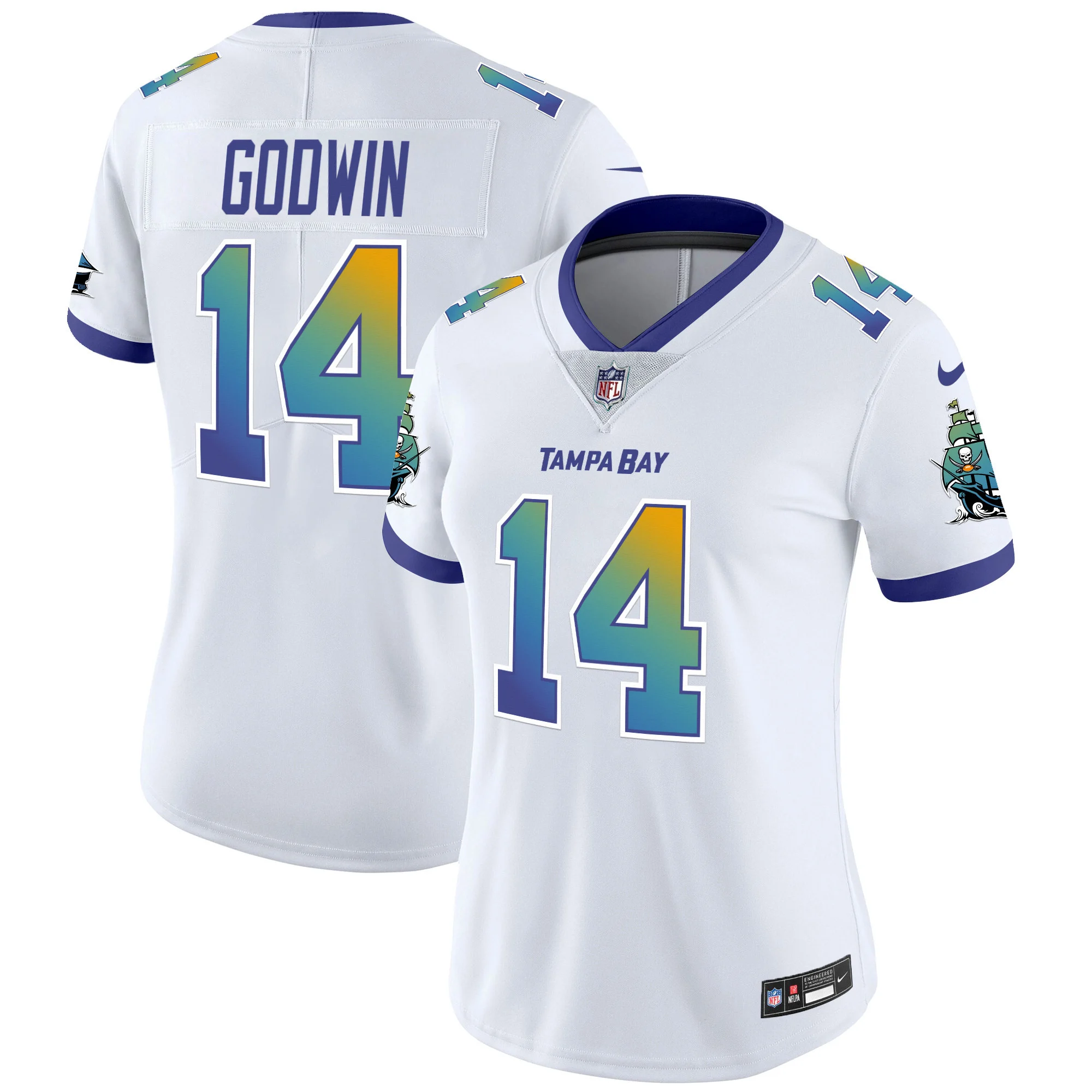 Womens Tampa Bay Buccaneers Tampa City Vapor Limited Jersey Chris Godwin Jersey White