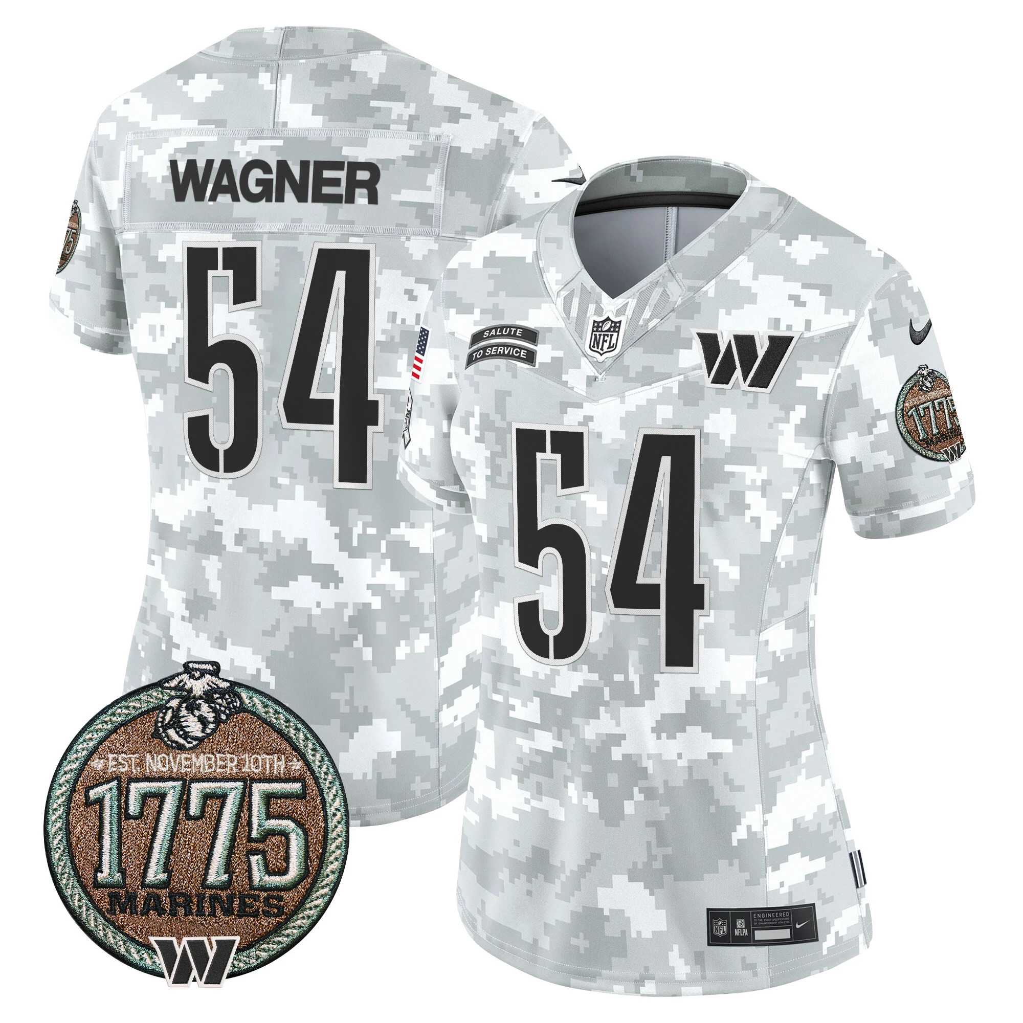 Womens Washington Commanders 2024 Salute To Service Establishment Year Patch Vapor Limited Jersey Bobby Wagner Jersey Marines