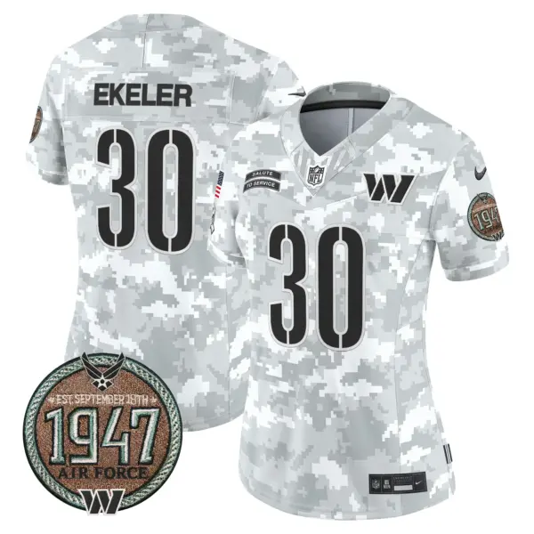Womens Washington Commanders 2024 Salute To Service Establishment Year Patch Vapor Limited Jersey Auskin Ekeler Jersey Air Force