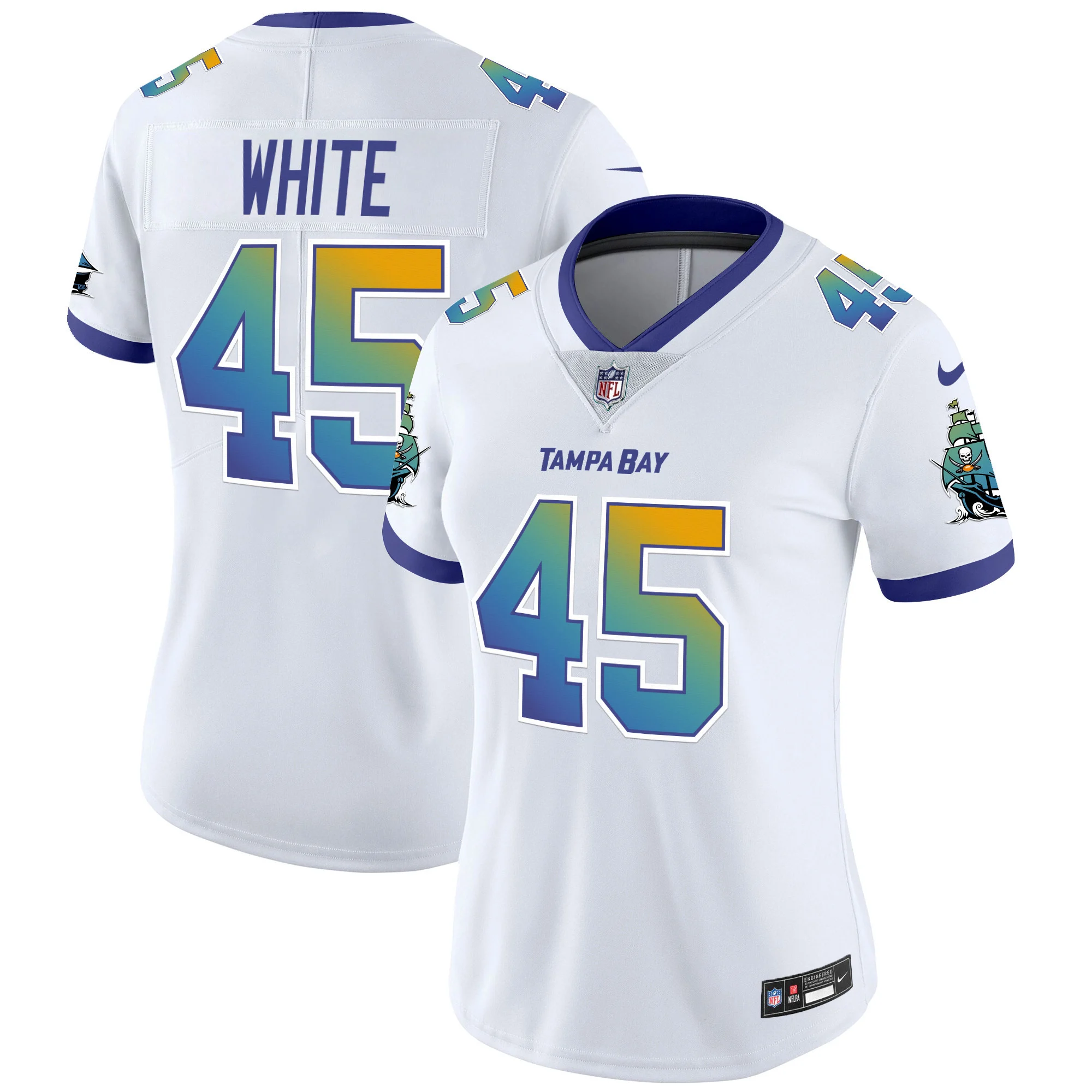Womens Tampa Bay Buccaneers Tampa City Vapor Limited Jersey Devin White Jersey White