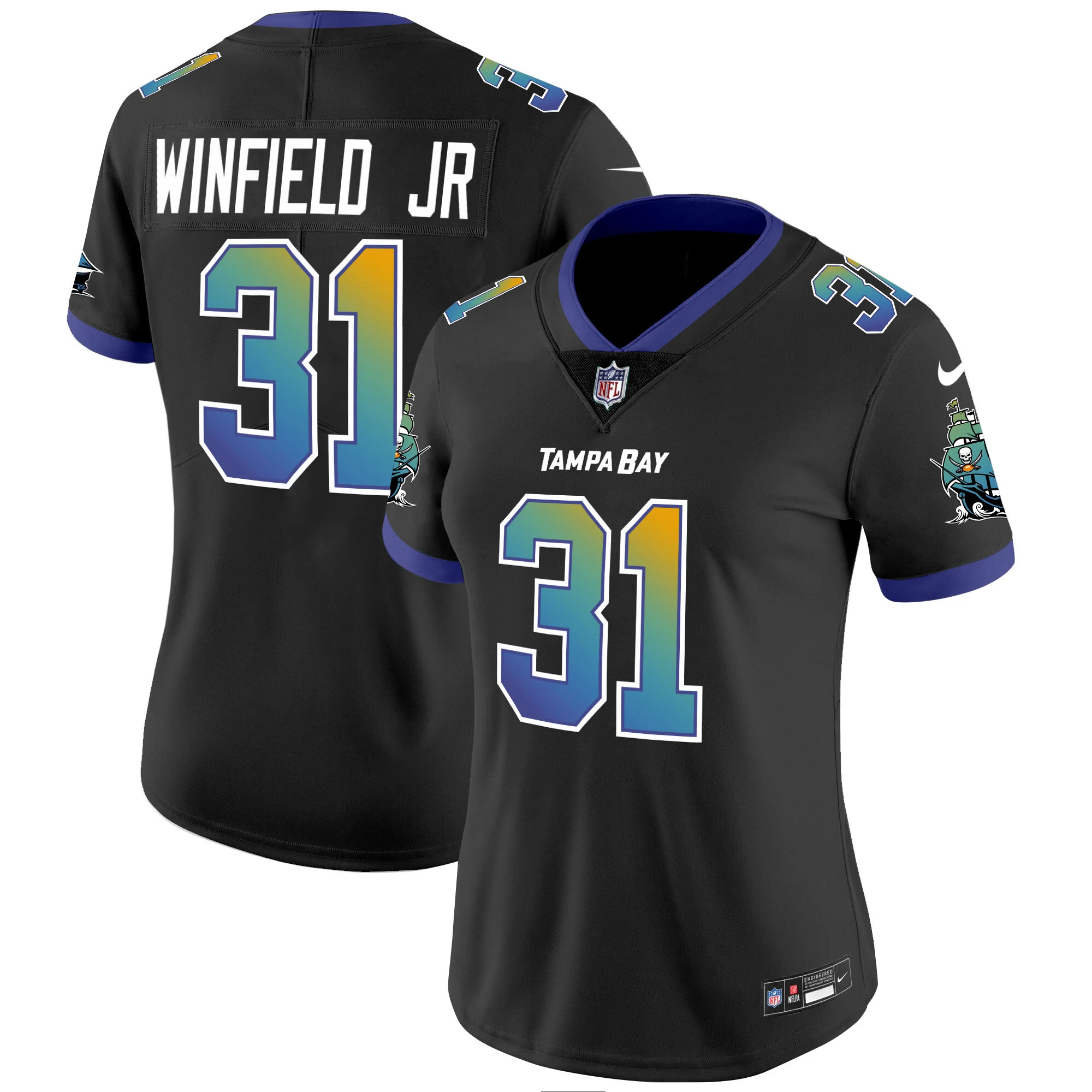 Womens Tampa Bay Buccaneers Tampa City Vapor Limited Jersey Antoine Winfields Jr Jersey Black