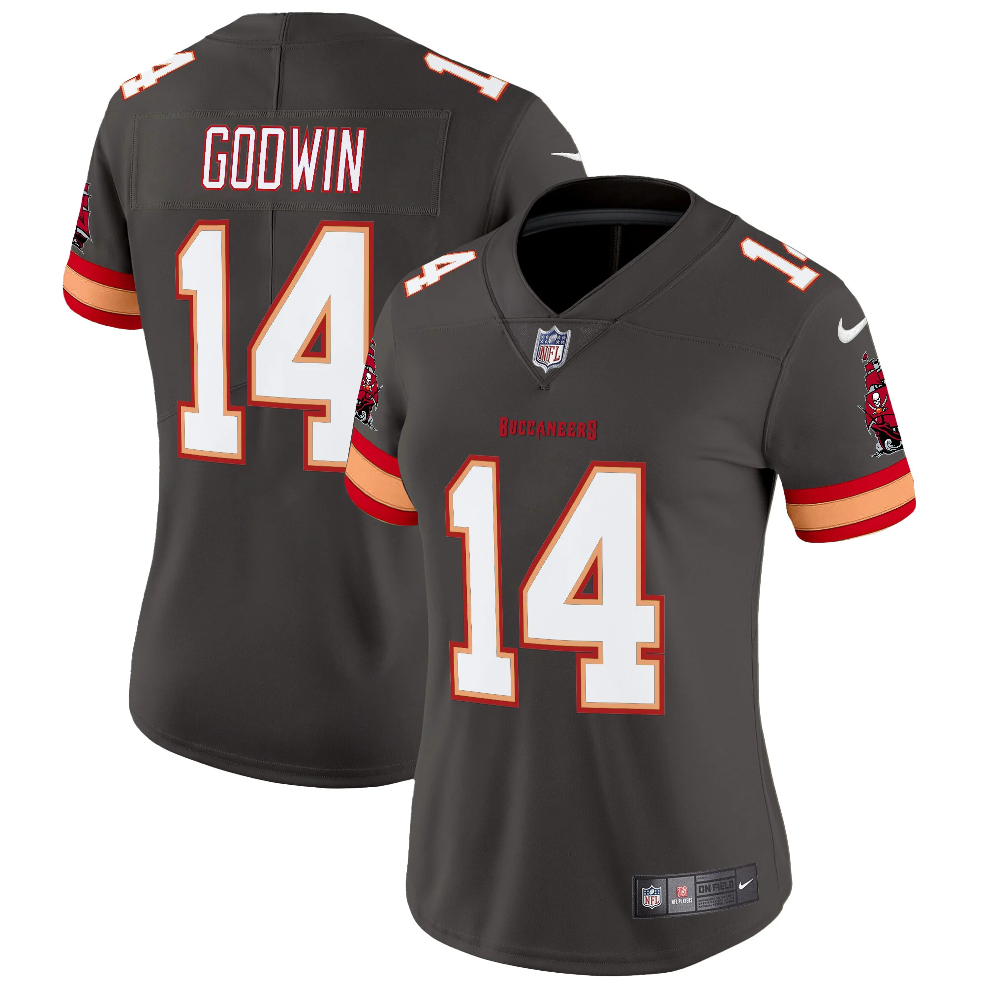 Womens Tampa Bay Buccaneers Throwback Vapor Limited Jersey V3 Chris Godwin Jersey Pewter