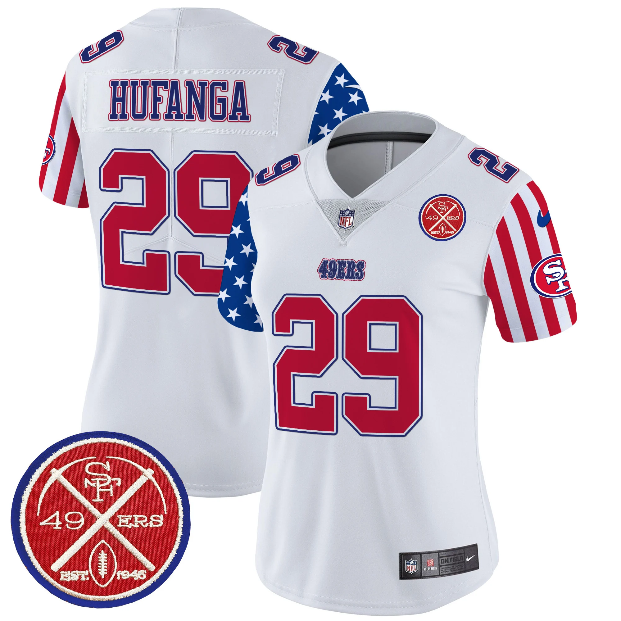 Womens San Francisco 49Ers American Style Vapor Limited Jersey Talanoa Hufanga Jersey White