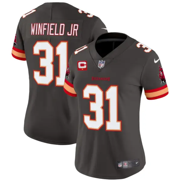 Womens Tampa Bay Buccaneers Throwback Vapor Limited Jersey V3 Antoine Winfield Jr Jersey Pewter