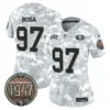 Womens San Francisco 49Ers 2024 Salute To Service Establishment Year Patch Vapor Limited Jersey Nick Bosa Jersey Air Force