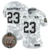 Womens San Francisco 49Ers 2024 Salute To Service Establishment Year Patch Vapor Limited Jersey Christian Mccaffrey Jersey Army