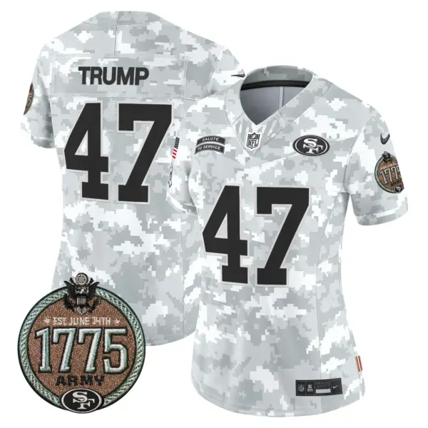 Womens San Francisco 49Ers 2024 Salute To Service Establishment Year Patch Vapor Limited Jersey Donald Trump Jersey Army