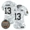 Womens San Francisco 49Ers 2024 Salute To Service Establishment Year Patch Vapor Limited Jersey Brock Purdy Jersey Army