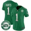 Womens Philadelphia Eagles 2024 Throwback Vapor Limited Jersey Est 1933 Patch Jalen Hurts Jersey Kelly Green