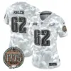 Womens Philadelphia Eagles 2024 Salute To Service Establishment Year Patch Vapor Limited Jersey Jason Kelce Jersey Navy
