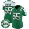 Womens Philadelphia Eagles 2024 Throwback Vapor Limited Jersey Est 1933 Patch Brandon Graham Jersey Kelly Alternate