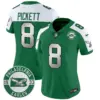 Womens Philadelphia Eagles 2024 Throwback Vapor Limited Jersey Est 1933 Patch Kenny Pickett Jersey Kelly Alternate
