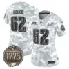 Womens Philadelphia Eagles 2024 Salute To Service Establishment Year Patch Vapor Limited Jersey Jason Kelce Jersey Marines