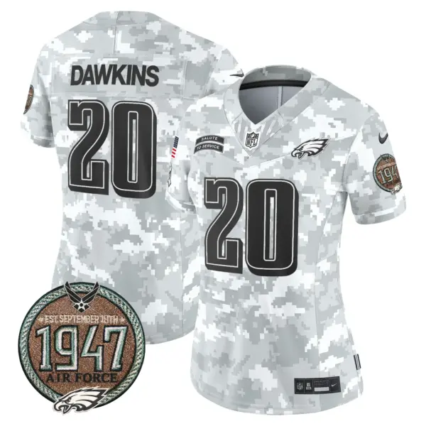 Womens Philadelphia Eagles 2024 Salute To Service Establishment Year Patch Vapor Limited Jersey Brian Dawkins Jersey Air Force