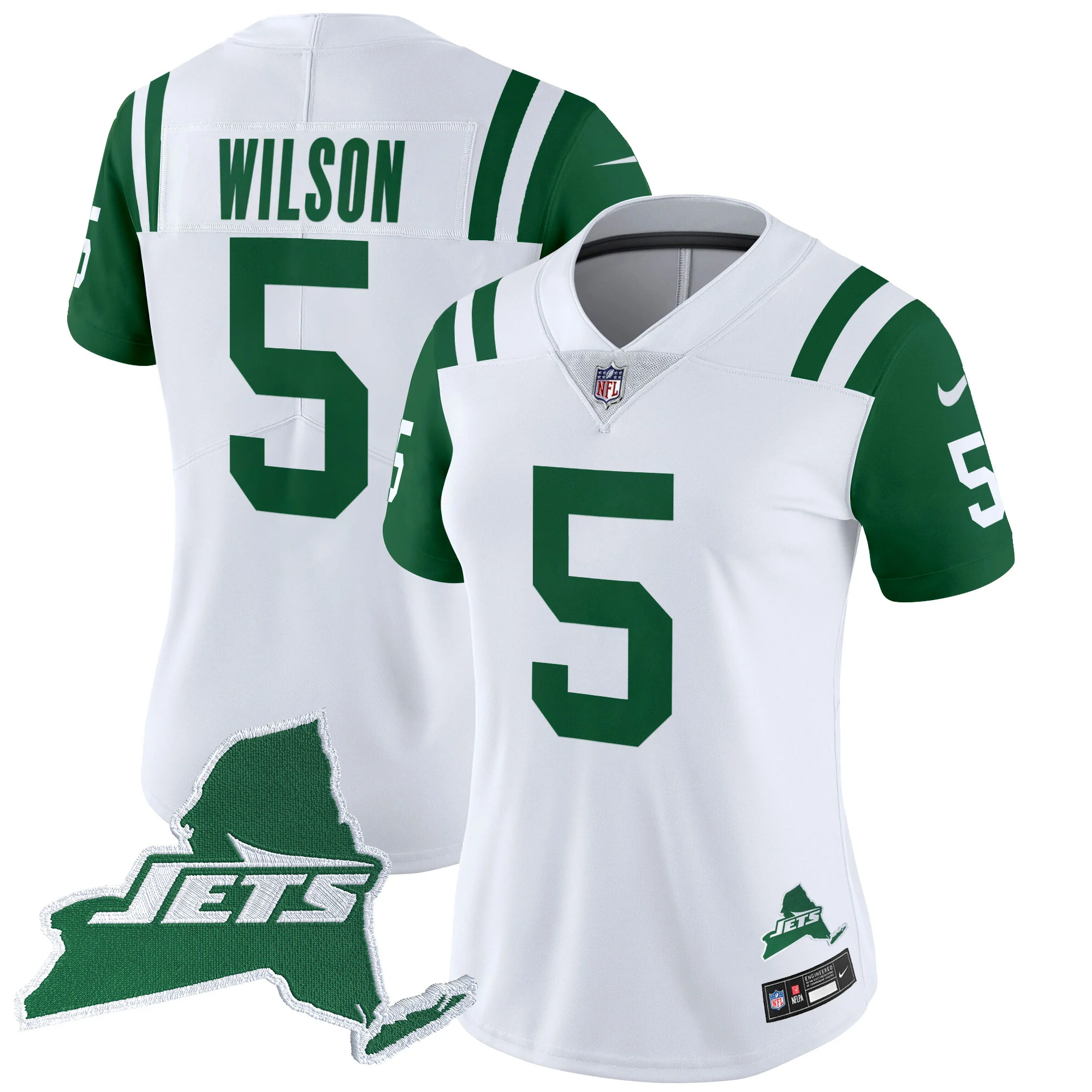 Womens New York Jets Home Patch Vapor Legacy Limited Jersey Garrett Wilson Jersey Throwback