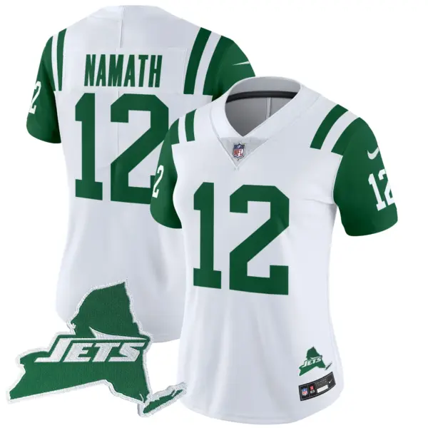 Womens New York Jets Home Patch Vapor Legacy Limited Jersey Joe Namath Jersey Throwback