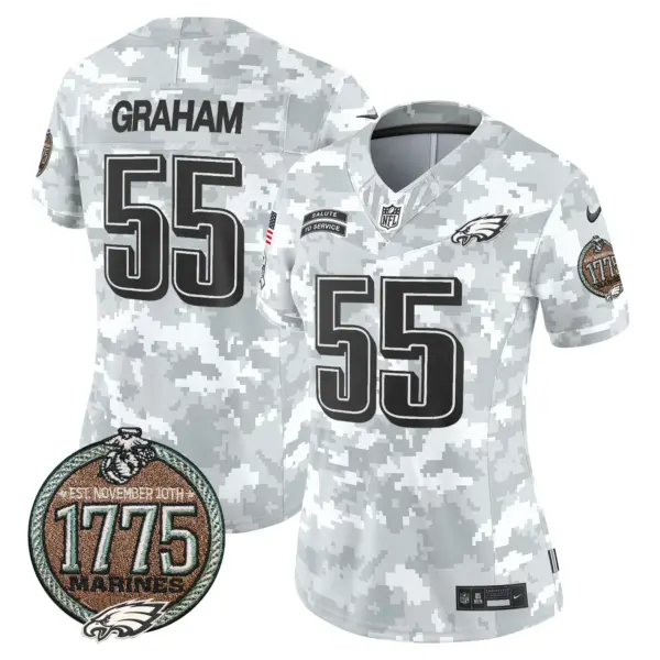 Womens Philadelphia Eagles 2024 Salute To Service Establishment Year Patch Vapor Limited Jersey Brandon Graham Jersey Marines