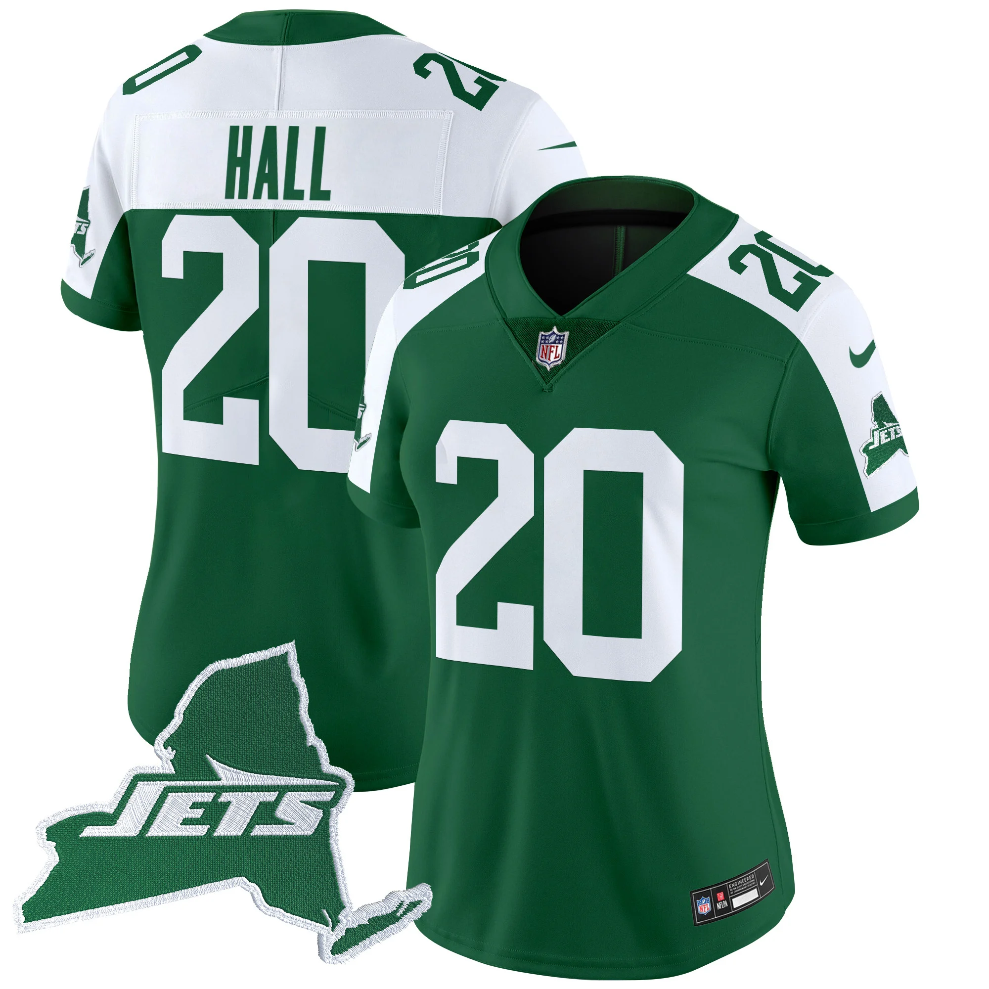 Womens New York Jets Home Patch Vapor Legacy Limited Jersey Breece Hall Jersey Green Alternate