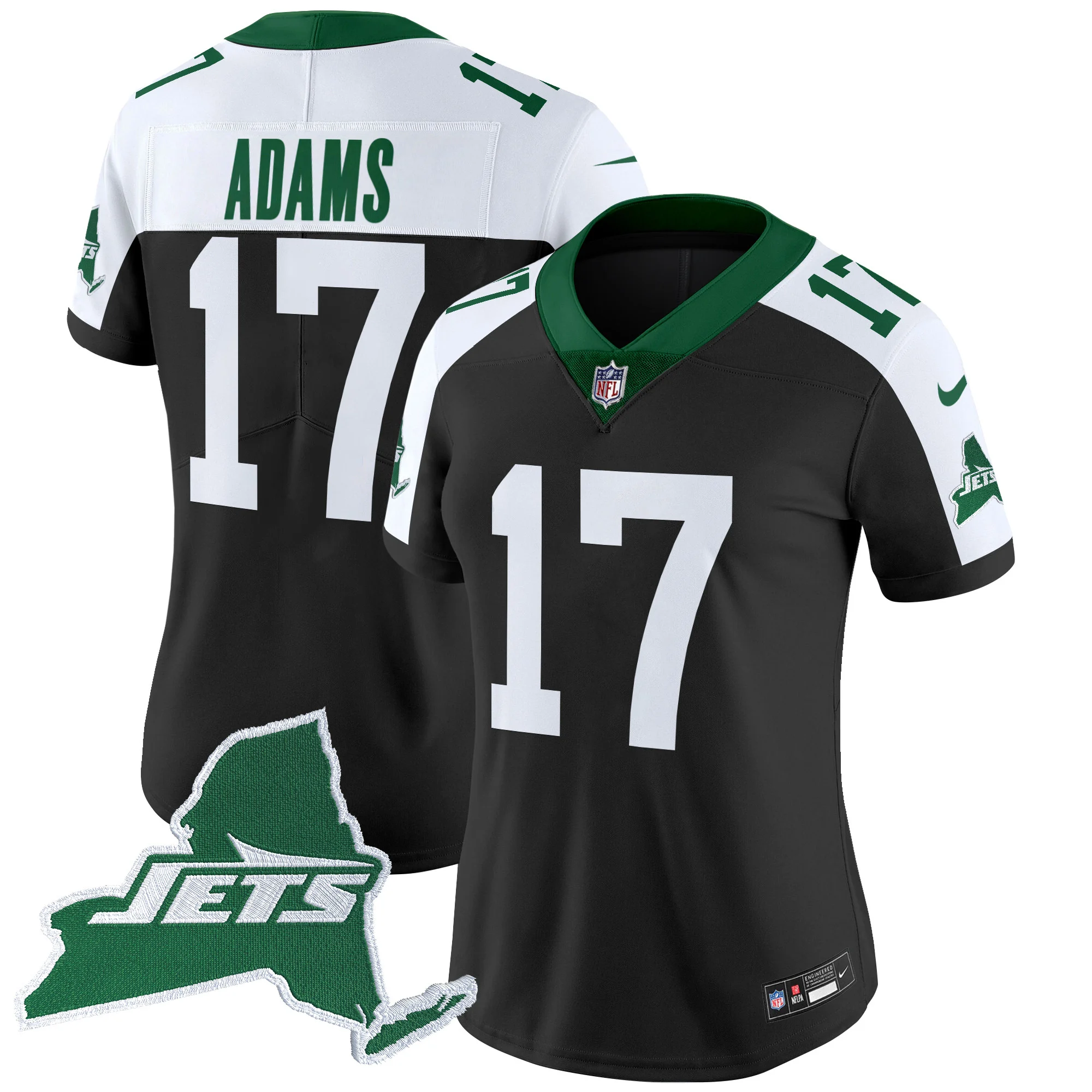 Womens New York Jets Home Patch Vapor Legacy Limited Jersey Davante Adams Jersey Black Alternate