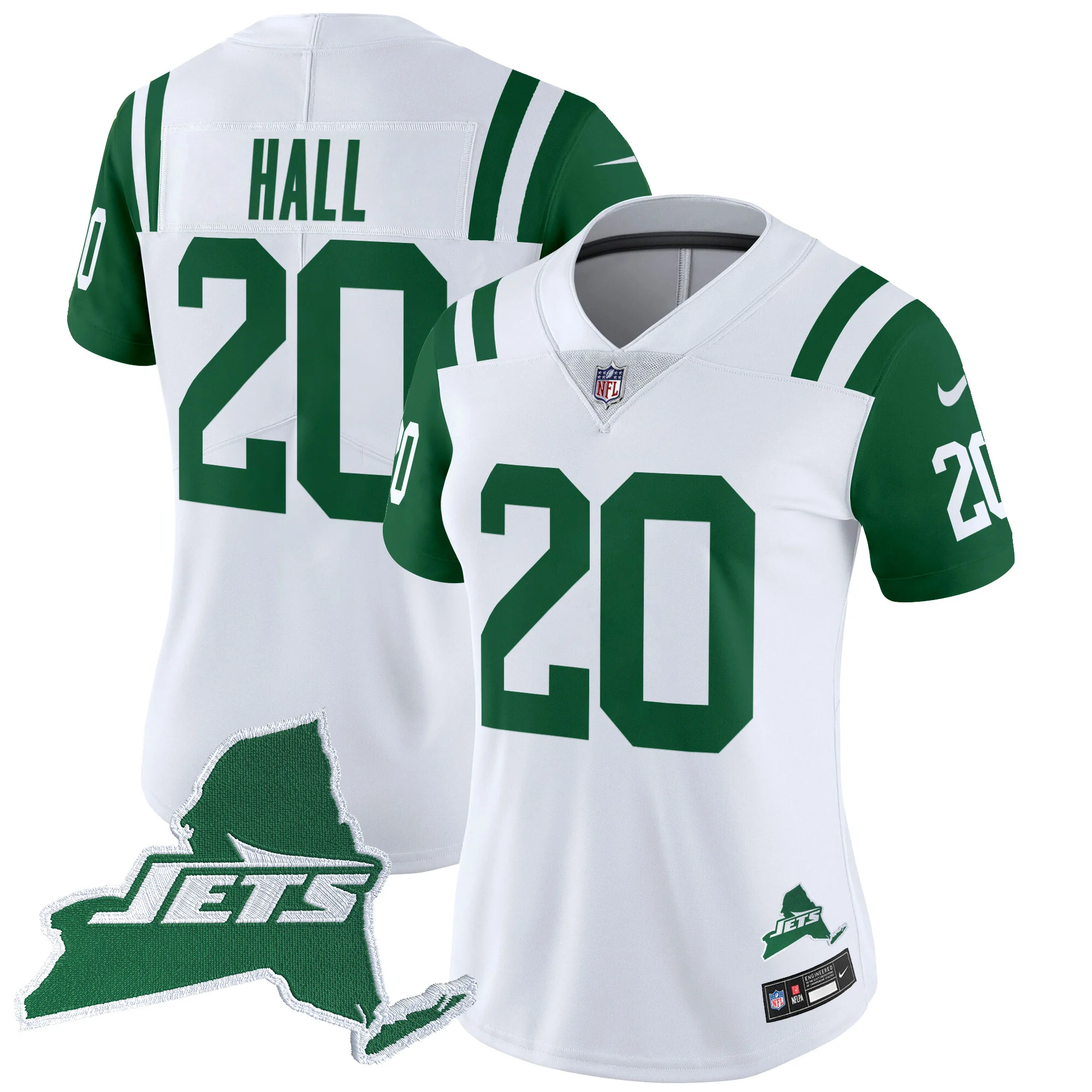 Womens New York Jets Home Patch Vapor Legacy Limited Jersey Breece Hall Jersey Throwback