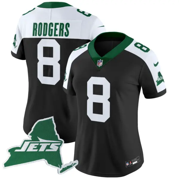 Womens New York Jets Home Patch Vapor Legacy Limited Jersey Aaron Rodgers Jersey Black Alternate