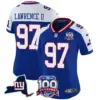 Womens New York Giants 100Th Season State Patch Vapor Limited Jersey Dexter Lawrence II Jersey Royal Alternate
