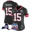 Womens New York Giants 100Th Season State Patch Vapor Limited Jersey Tommy Devito Jersey Black