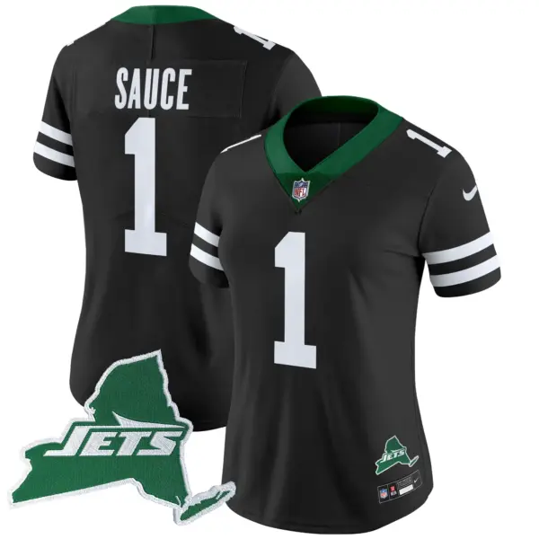 Womens New York Jets Home Patch Vapor Legacy Limited Jersey Ahmad Sauce Jersey Black