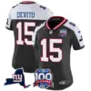 Womens New York Giants 100Th Season State Patch Vapor Limited Jersey Tommy Devito Jersey Black Alternate