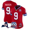 Womens New York Giants 100Th Season State Patch Vapor Limited Jersey Malik Nabers Jersey Red