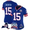 Womens New York Giants 100Th Season State Patch Vapor Limited Jersey Tommy Devito Jersey Royal