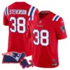 Womens New England Patriots Massachusetts Patch Vapor Jersey Rhamondre Stevenson Jersey Red