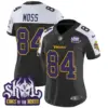 Womens Minnesota Vikings King Of The North Patch Throwback Vapor Limited Jersey Randy Moss Jersey Black Alternate