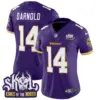 Womens Minnesota Vikings King Of The North Patch Throwback Vapor Limited Jersey Sam Darnold Jersey Purple