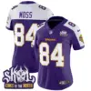 Womens Minnesota Vikings King Of The North Patch Throwback Vapor Limited Jersey Randy Moss Jersey Purple Alternate ‘