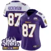 Womens Minnesota Vikings King Of The North Patch Throwback Vapor Limited Jersey TJ Hockenson Jersey Purple Alternate