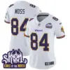 Womens Minnesota Vikings King Of The North Patch Throwback Vapor Limited Jersey Randy Moss Jersey White