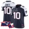 Womens New England Patriots Massachusetts Patch Vapor Jersey Mac Jones Jersey Alternate