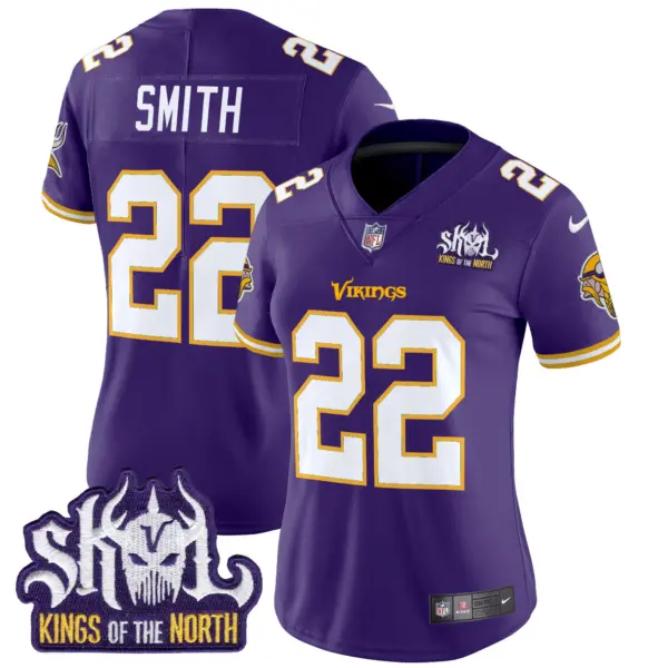 Womens Minnesota Vikings King Of The North Patch Throwback Vapor Limited Jersey Harrison Smith Jersey Purple