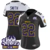 Womens Minnesota Vikings King Of The North Patch Throwback Vapor Limited Jersey Harrison Smith Jersey Black Alternate