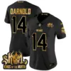 Womens Minnesota Vikings 2024 Winter Warrior Skol Patch Gold Vapor Limited Jersey Sam Darnold Jersey Black Gold