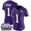 Womens Minnesota Vikings King Of The North Patch Throwback Vapor Limited Jersey Bud Grant Jersey Purple